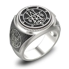 Astaroth Sigil demonic Lesser Key of Solomon Ring 925 Sterling Silver