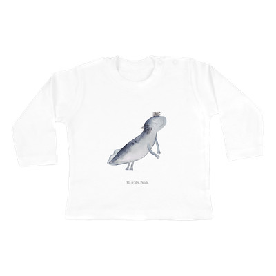 3-6 Monate Baby Longsleeve Axolotl schwimmt - Geschenk Bio Lösungen Molch Lurch