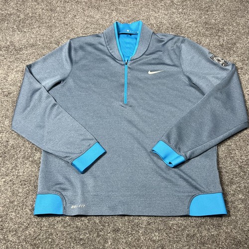 Nike Jacke Herren M blau Tiger Woods Cypress Shield Quarter Zip Golf bestickt