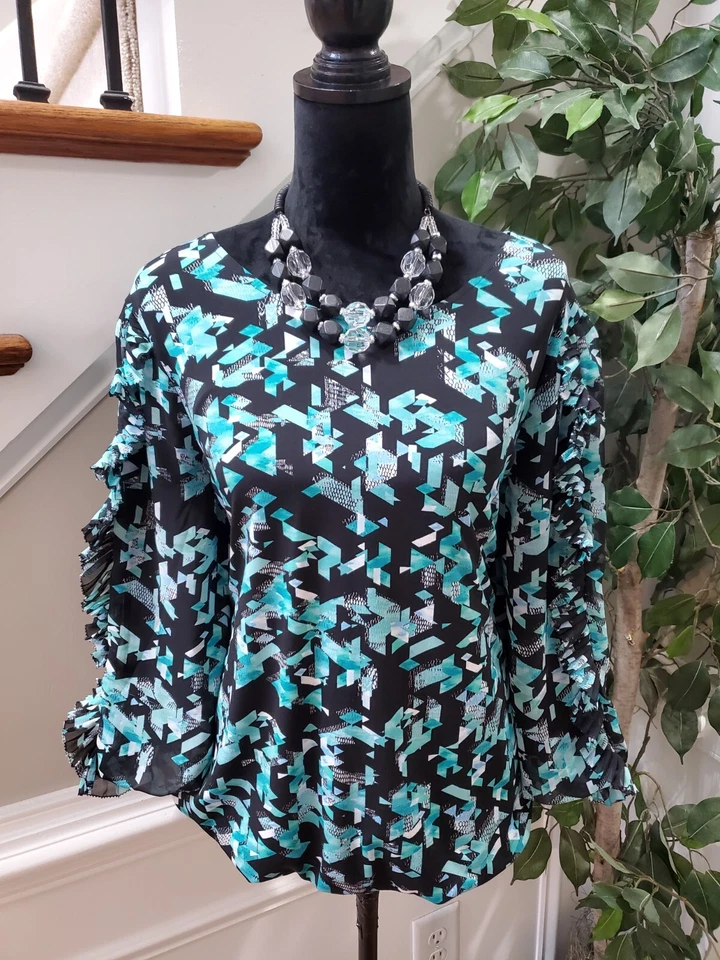 Blusa Pullover Top Para Mujer Alfani Negra Poliéster Cuello Redondo Manga Larga Talla L Foto 2 de 4