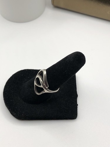 925 Sterling Silver Vintage Modernist Freeform Ring Size 5.5 - Picture 5 of 11
