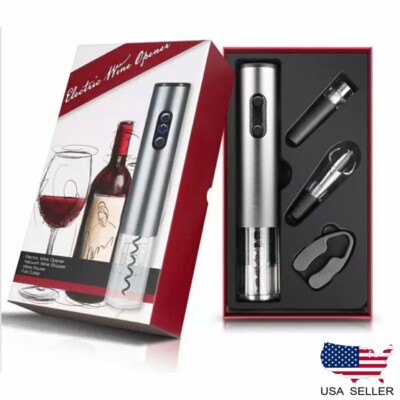 4 in 1 Set Electric Wine Opener Automatic Cordless Wine Bottle Corkscrew Gift