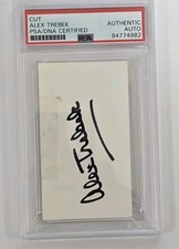 Alex Trebek Signed Cut Jeopaqrdy Host Autograph PSA/DNA Auto