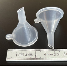 4 Mini Trichter, Kleine Kunststoff Trichter L: 40 mm