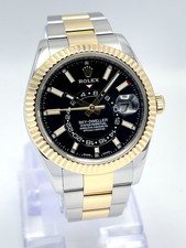 Rolex Sky-Dweller 326933 42mm Black Dial Two Tone Oyster Bracelet Box & Papers