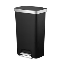 Better Homes & Gardens 11.9 Gallon Black Plastic Step Trash Can with Soft Close