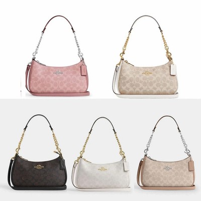 NWT Coach Teri Shoulder Bag In Signature Canvas CA548/cv933 | eBay