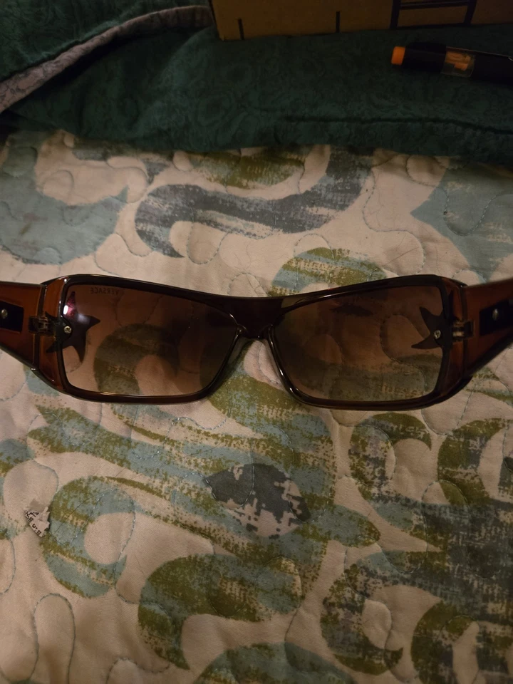 Versace Brown Shield Sunglasses Unisex Large Size - Image 2 of 4