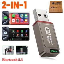  Auto Adapter 2in1 Wireless Carplay Android Mini Plug&Play Wireless Dongle w/Box