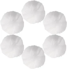 Mozeat Lens 6 Pcs Faux Fur Pom Fluffy Balls, 2.8 Inch, White 