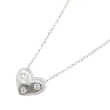 Collana Punti TIFFANY&CO Ciondolo Cuore Diamante 3P 40,5 cm Oro Bianco 18KWG ...