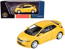 2007 Honda Civic Type R FN2 Sunlight Yellow 1/64 Diecast Model Car by Paragon Mo