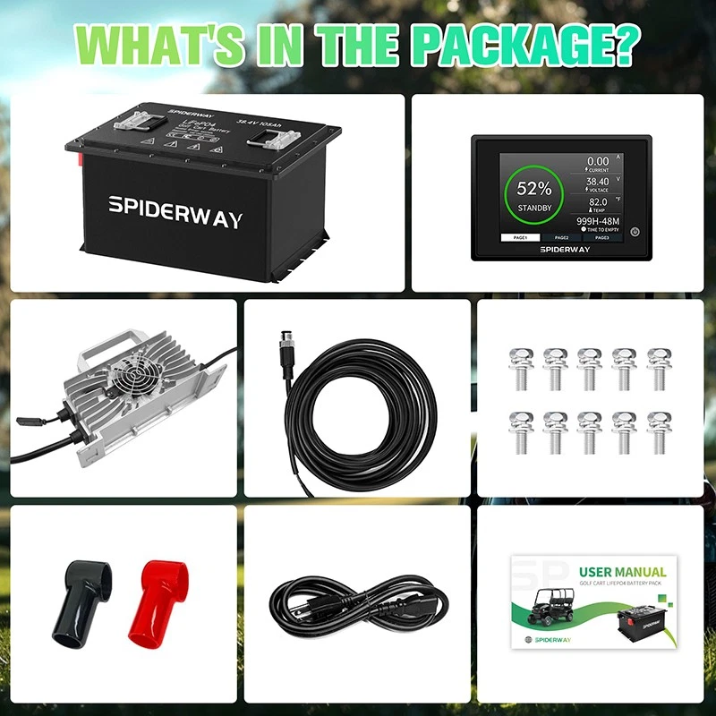36V 105Ah Golf Cart LiFePO4 Lithium Battery w/ 25A Charger for Yamaha G1E G2E G8 - Image 2 of 4