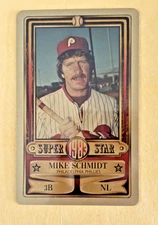 1983 PERMA GRAPHIC==GOLD==SUPER-STAR #-14 MIKE SCHMIDT==PHILADELPHIA PHILLIES