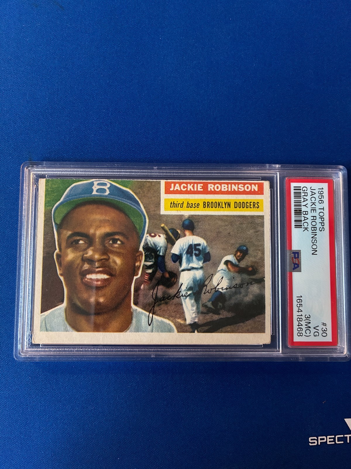 1956 Topps Jackie Robinson #30 Gray Back PSA 3 VG MC Brooklyn Dodgers Vintage! view 2