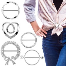 Damen T Shirt Clips Broschen Mode Accessoires Gürtelschnallen Schal Ring Clip...