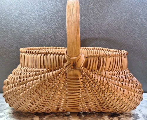BOHO Cottagecore Gathering Buttocks Basket Artisan Handmade Vintage