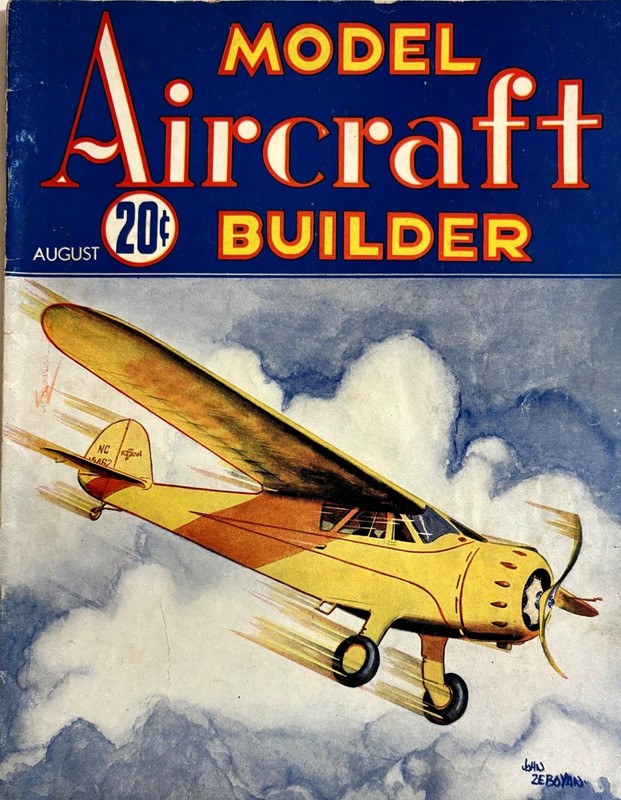 MODEL AIRCRAFT BUILDER Magazine, August 1936, Military, Civil & Model Aviation