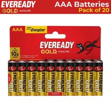 Image of Eveready Gold AAA Alkaline Batteries 1.5V LR03 Batteries - Pack of 20 & 40