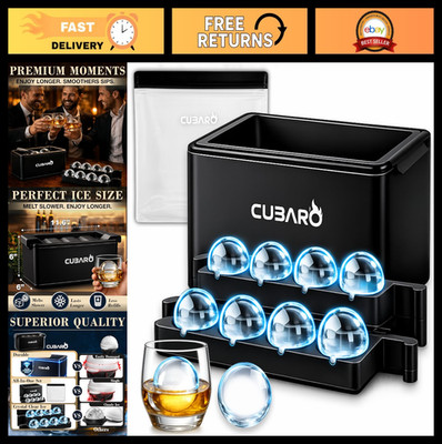 Clear Ice Ball Maker with Freezer Bag | 8 Large 2'' Crystal Clear Spheres | Premi