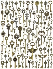 JIALEEY Vintage Skeleton Keys, Wholesale Bulk Lots Mixed Small, 100 PCS KEYS