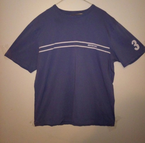 American Eagle Outfitters Mens Size Large T Shirt Baby Blue With Stripes- #3 - Bild 7 von 7