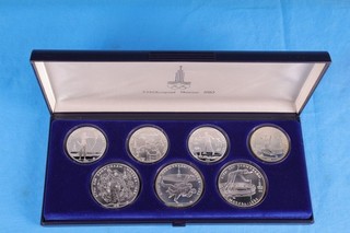 Rusia 4 x 5 Rublos y 3 x 10 Rublos Olimpiadas Plata 900 con Caja (Nº9)