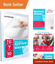 10 Pack Clear Acetate Sheets 8.5" x 11" - Perfect for Crafts Presentations