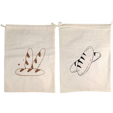 Brötchenbeutel Baumwolle Leinen | Brotbeutel Kordelzug | waschbar atmungsaktiv