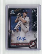 2022 Bowman Draft Cole Phillips Chrome Draft Pick Auto Black #/75