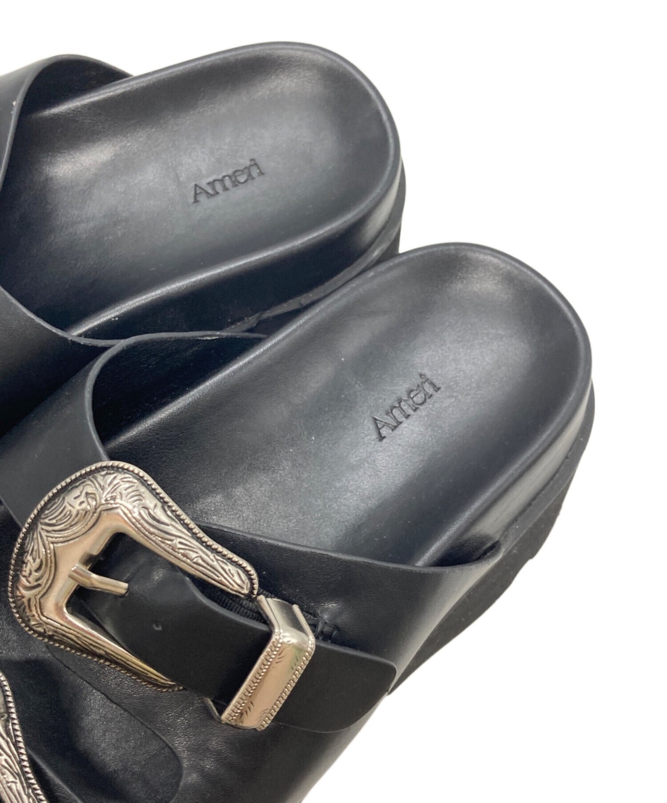 Ameri MEDI WESTERN BUCKLE SANDAL/ Black/ Size L - image 6