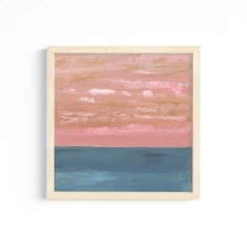 Original Abstract Sunset Painting 8x8 Inch Unframed Impressionist Art - AMBER K