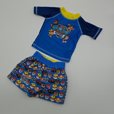 Nickelodeon Paw Patrol two piece swim suit swim trunks and swim top size 3/6M