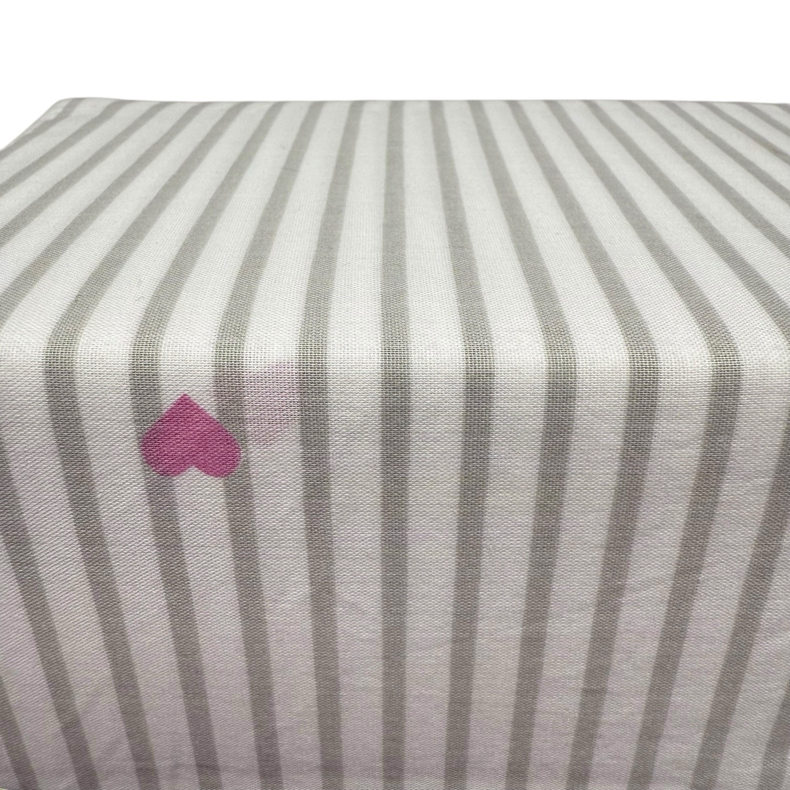 Kate Spade New York QUEEN Bed Sheet  Set Cotton Percale Gray Stripe Hearts New thumbnail 3