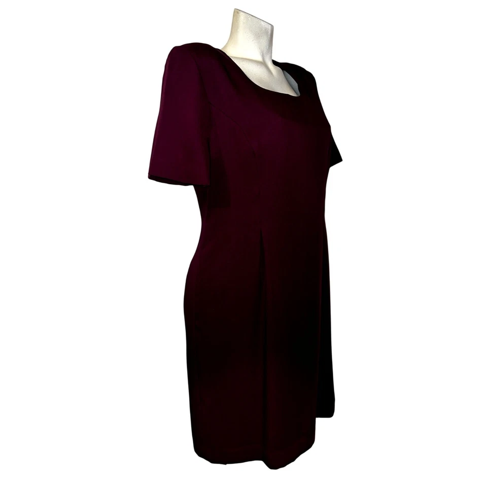 SAG HARBOR Dress Size 16 Cranberry SS Rear Zip Lined Sheath Office Work Dressy - Image 3 of 4