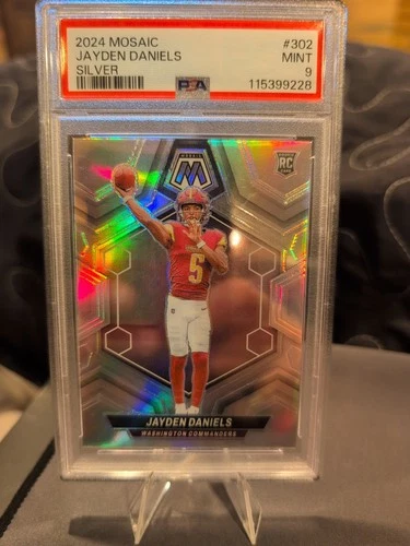 2024 Panini Mosaic Rookies Jayden Daniels #302 Silver Prizm (RC) PSA 9 Rookie