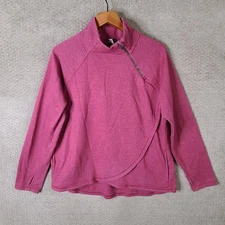 RBX Jacket Womens L Pink Heathered Mock Neck Quarter Zip Pullover Top Athletic