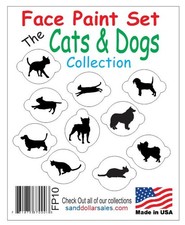 Face Paint Stencil Set Kit The Cat  Dog Collection FP10