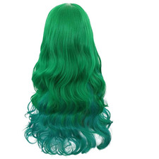 Curly Cosplay Wig Long Hair Heat Resistant Spiral Costume Wigs Gradient Green