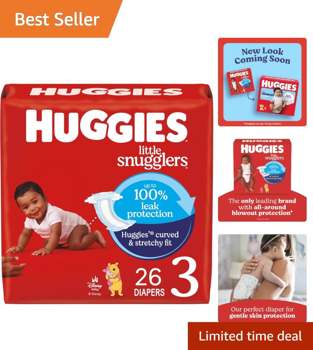 Huggies Little Snugglers Size 3 Diapers, 26 Count - Gentle &