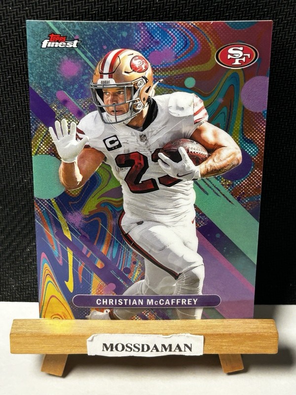 2025 Topps Finest Christian McCaffrey OIL SPILL Rare CASE HIT SSP 49ers