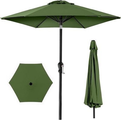 NEW 10ft Sunbrella Alloy Steel Patio Market Umbrella Auto Tilt Crank TAN