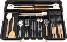 Portaposate Da Cassetto Espandibile, 6-9 Scomparti Regolabili Con 2 Blocchi Rimo