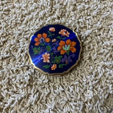 VINTAGE Stratton England Ladies Dual Gold Compact Powder Mirror Colorful