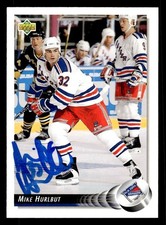 1992 Upper Deck Hockey #448 Mike Hurlbut Signed Autograph (no COA)