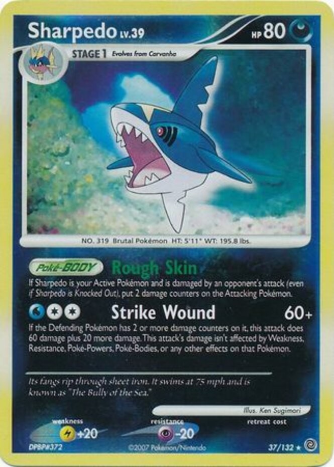 Sharpedo - 37/132 - Rare - Reverse Holo (Hp) Secret Wonders - Darkness Pokémon