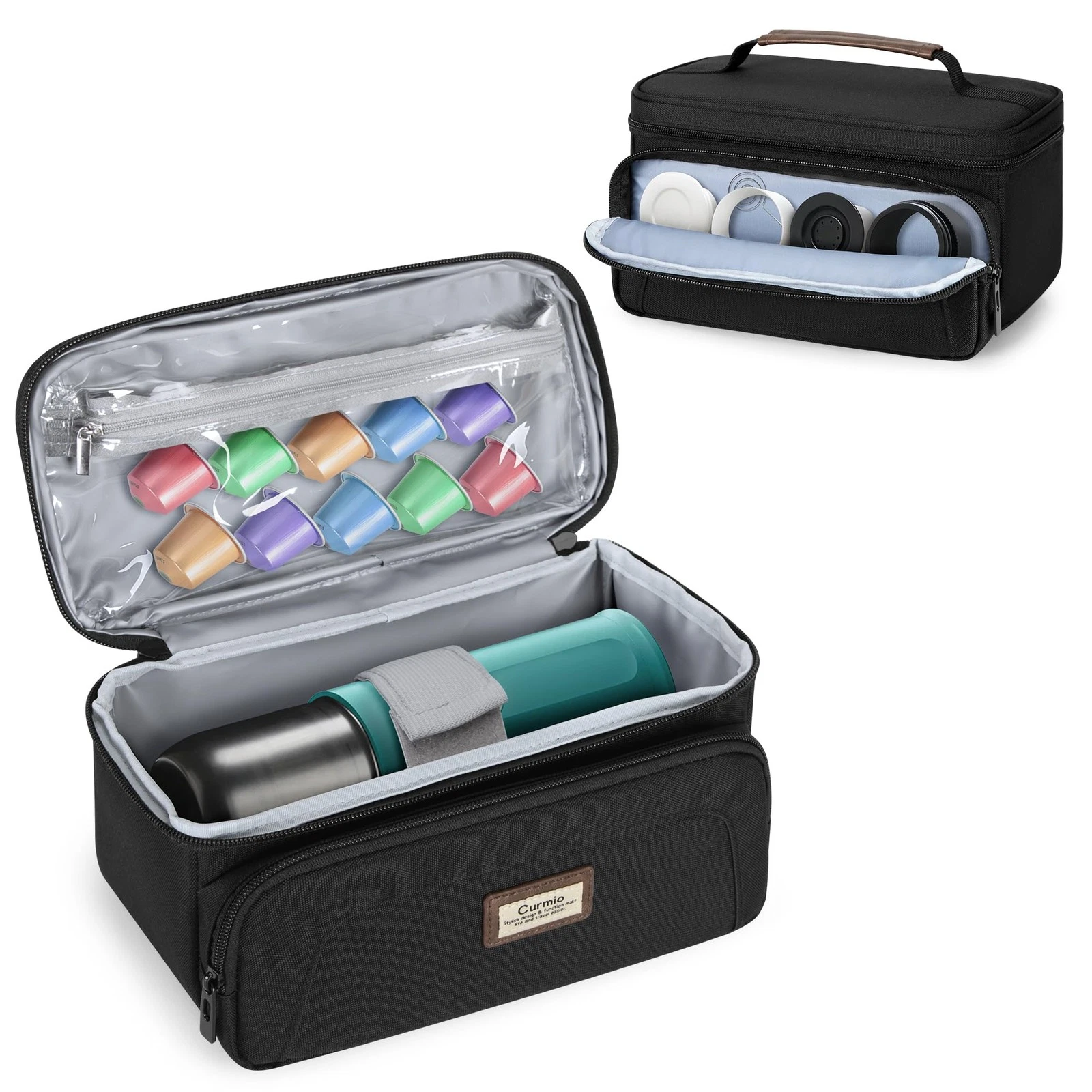 CURMIO Portable Coffee Maker Carry Case Compatible with OutIn Black