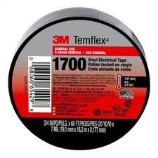 Temflex 1700 Electrical Tape 3/4 in x 60 ft Black Vinyl UL Listed