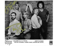 * TOMMY SHAW & JAMES YOUNG * signed 8x10 photo * STYX * COA *