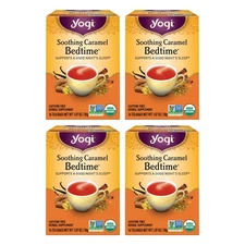 Yogi Tea Soothing Caramel Bedtime Tea - 16 Tea Bags per Pack (4 Packs) - Calm...